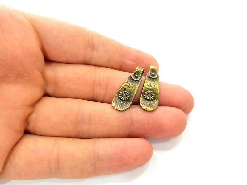8 Antique Bronze Tribal Charm Antique Bronze Charm (28x9mm) G8427