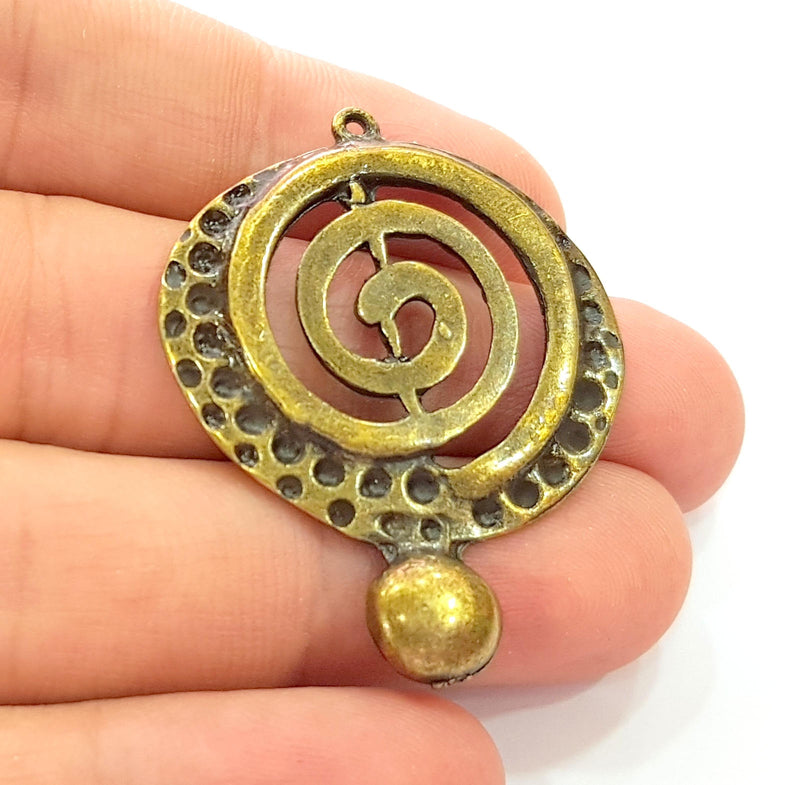 2 Antique Bronze Pendant (42x33mm) G8440
