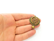 2 Antique Bronze Pendant (42x33mm) G8440