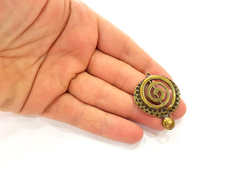 2 Antique Bronze Pendant (42x33mm) G8440