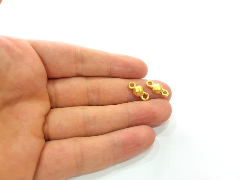 10 Gold Connector Gold Plated Connector Charms (11x7 mm)  G6240