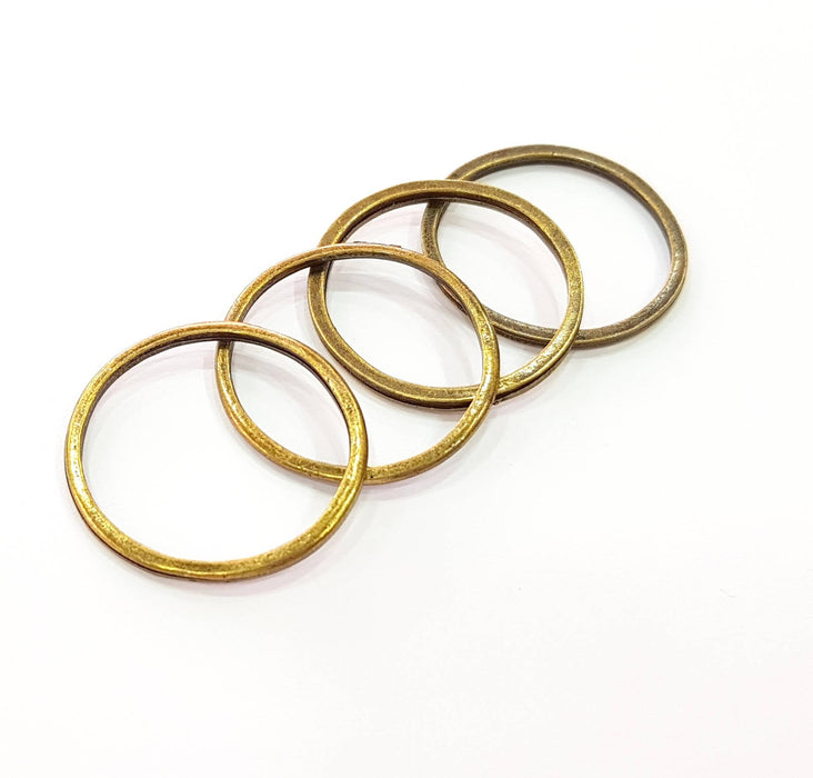 5 Antique Bronze Circle Connector Pendant (29mm) G8442