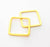 2 Gold Square Connector Pendant Gold Plated Connector (27mm) G8448