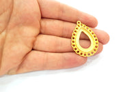 Gold Drop Pendant Gold Pendant Gold Plated Pendant Blank (41x30mm)  G8449