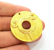 2 Gold Pendant Gold Plated Pendant (35mm)  G16298