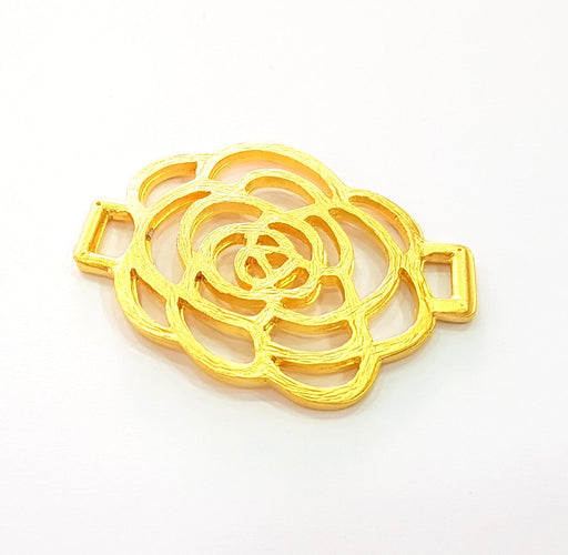 Gold Rose Connector Pendant Gold Plated Pendant (45x35mm)  G8456