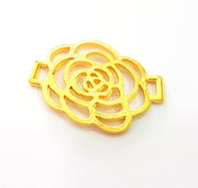 Gold Rose Connector Pendant Gold Plated Pendant (45x35mm)  G8456