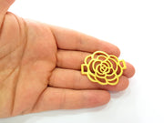 Gold Rose Connector Pendant Gold Plated Pendant (45x35mm)  G8456