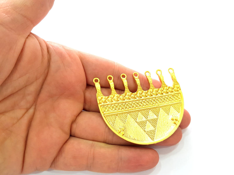 Gold Pendant Gold Plated Ethnic Pendant (65x52mm)  G8458