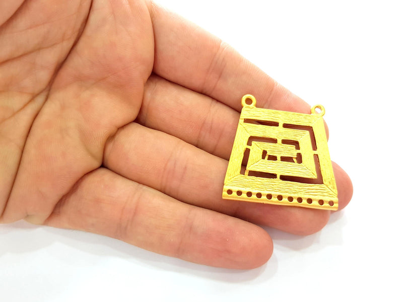 2 Gold Pendant Gold Plated Pendant (36x36mm)  G8459