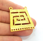 2 Gold Pendant Gold Plated Pendant (36x36mm)  G8459
