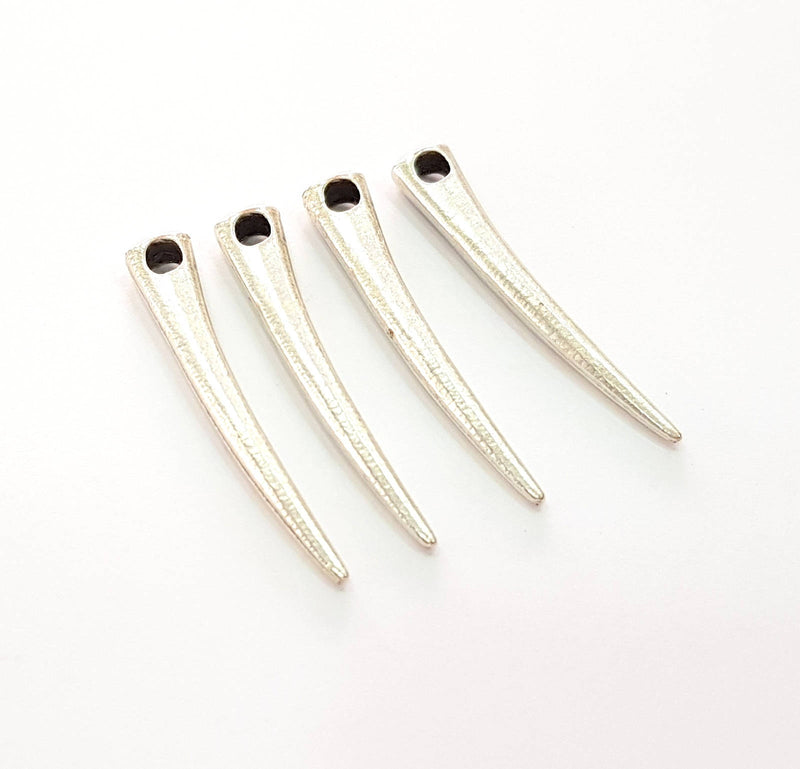 8 Silver Teeth Charm Pendant Antique Silver Plated Pendants (37x6mm)  G8460