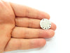 2 Silver Plated Connector Antique Silver Plated Brass Hammered Charms (21mm)  G8462