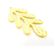 10 Gold Plated Hammered Pendant (60x30mm)  G6288