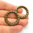 2 Antique Bronze Circle Connector Pendant (34mm) G8205
