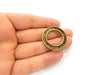 2 Antique Bronze Circle Connector Pendant (34mm) G8205