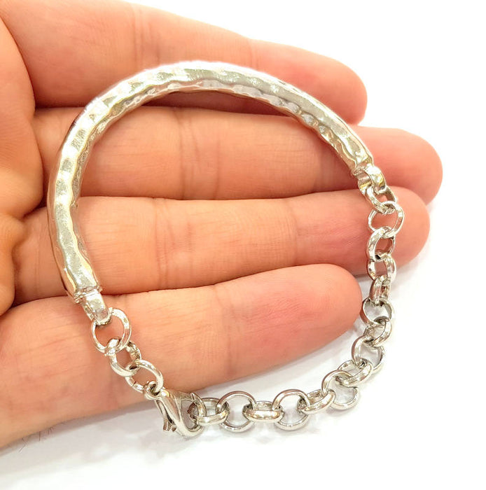 Shiny Silver Bracelet Components Findings For Your Craft G8208