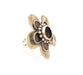 Silver Ring Blank Base Bezel Settings Cabochon Base Mountings Adjustable (10mm Blank) , Antique Silver Plated Brass G8479