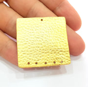 Gold Plated Square Connector Gold Plated Brass Charms (40x40mm)  G8486