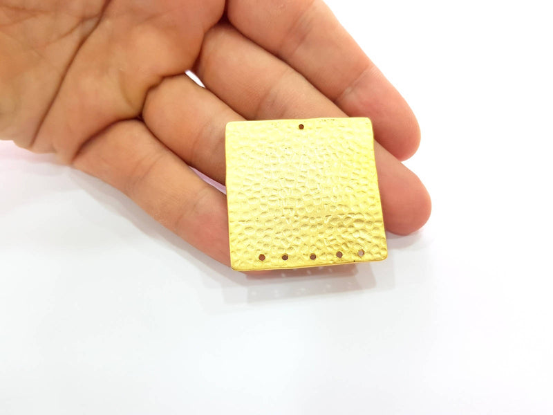 Gold Plated Square Connector Gold Plated Brass Charms (40x40mm)  G8486