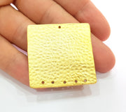 Gold Plated Square Connector Gold Plated Brass Charms (40x40mm)  G8486