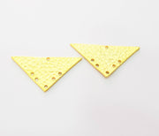 Triangle Charm Gold Plated Connector Gold Plated Brass Charms (37x20mm)  G8493