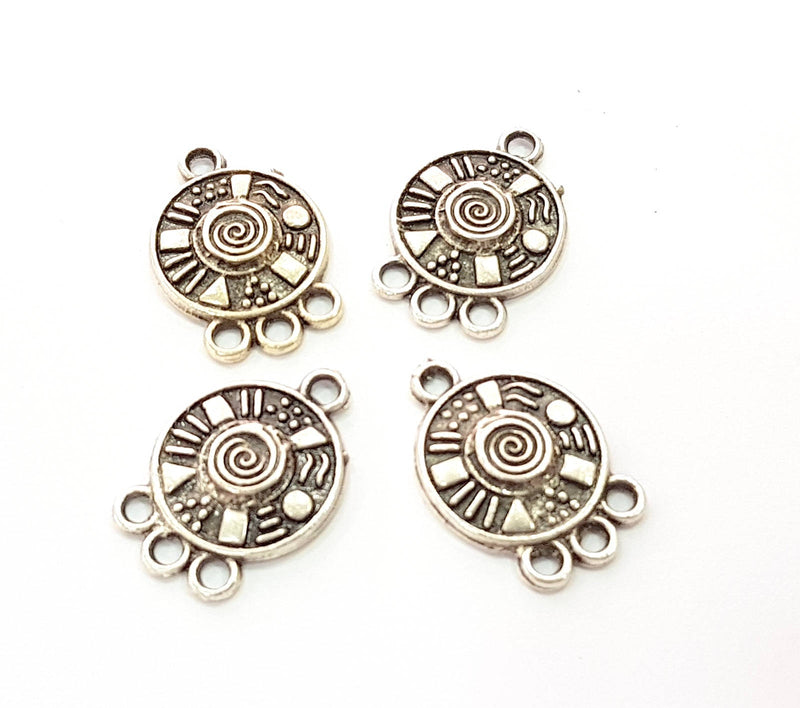 10 Silver Charms Antique Silver Plated Charms (19x13mm) G8494