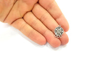 10 Silver Charms Antique Silver Plated Charms (19x13mm) G8494