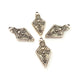 50 Silver Charms Antique Silver Plated Charms (23x12mm) G8495