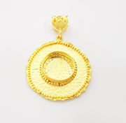 Gold Pendant Blank Base Setting Necklace Blank Resin Blank Mountings Gold Plated Brass ( 20mm blank ) G13682