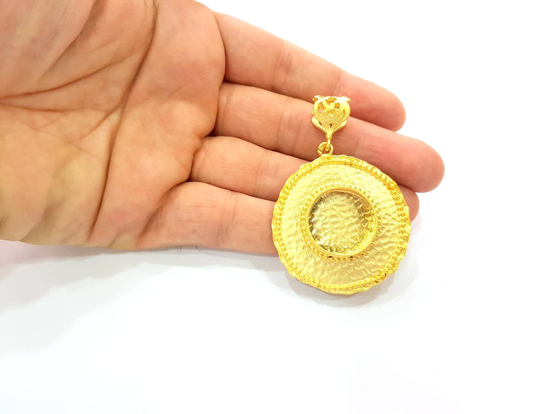Gold Pendant Blank Base Setting Necklace Blank Resin Blank Mountings Gold Plated Brass ( 20mm blank ) G13682
