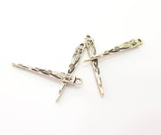 20 Spike Charms Silver Charms Antique Silver Plated Charms (38x5mm) G9095