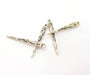 20 Spike Charms Silver Charms Antique Silver Plated Charms (38x5mm) G9095