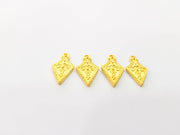 4 Gold Charm Ethnic Charm Tribal Charms Gold Plated Charms  (23x12mm)  G8507