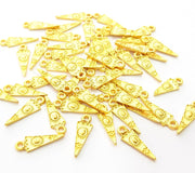 10 Gold Charm Ethnic Charm Tribal Charms Gold Plated Charms  (20x6mm)  G8508