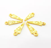 10 Gold Charm Ethnic Charm Tribal Charms Gold Plated Charms  (20x6mm)  G8508