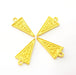 4 Gold Triangle Charm Gold Plated Charms  (25x12mm)  G8799
