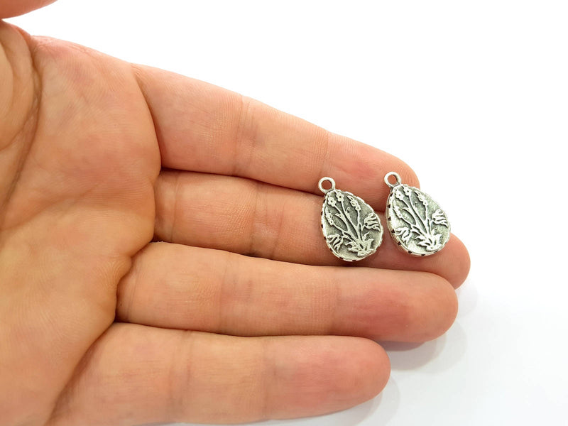 6 Silver Pendant Blank Bezel Base Setting Necklace Blank Resin Blank Mountings Antique Silver Plated  (16x12mm  blank )  G8510
