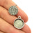 6 Silver Pendant Blank Bezel Base Setting Necklace Blank Resin Blank Mountings Antique Silver Plated  (14mm )  G8800