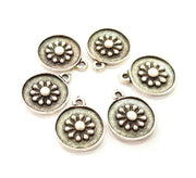 10 Silver Charms Antique Silver Plated Charms (15mm) G8513