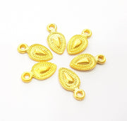 10 Gold Charm Gold Plated Charms  (16x8mm)  G8514