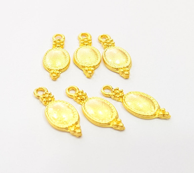 10 Gold Charm Gold Plated Charms  (18x7mm)  G8516