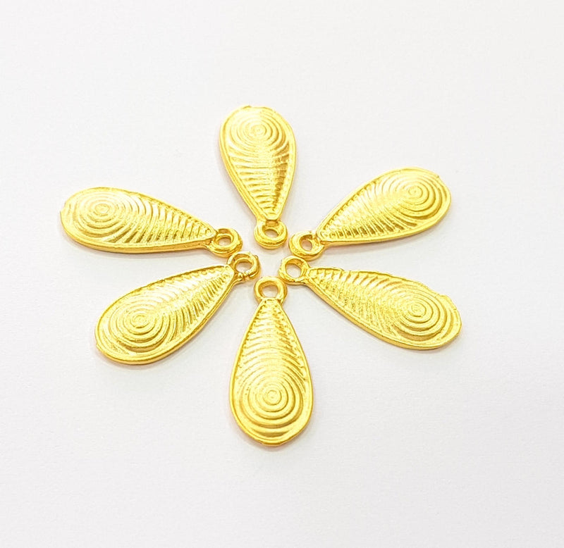 10 Gold Charm Gold Plated Charms  (18x7mm)  G8517