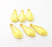 10 Gold Charm Gold Plated Charms  (18x7mm)  G8517