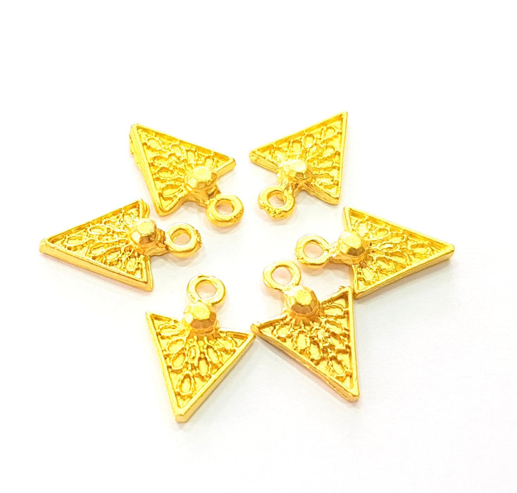 8 Gold Charm Gold Plated Charms  (17x11mm)  G8518