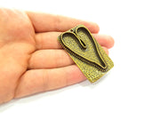 Antique Bronze Pendant Blank Bezel Base Setting Necklace Blank Resin Blank Mountings Antique Bronze Plated Brass ( 56x33mm )  G8519