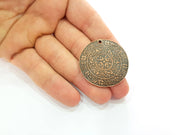 Antique Copper Medallion Pendant Antique Copper Plated Pendant (37mm) G8525