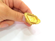 Raw Brass Ring Blank Bezel Settings Cabochon Base Mountings Adjustable Resin Blank  (26x17mm Blank) G8234