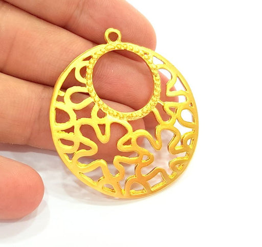 Gold Flower Pendant Gold Plated Pendant (41mm)  G8237