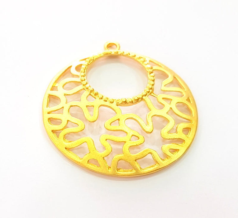 Gold Flower Pendant Gold Plated Pendant (41mm)  G8237